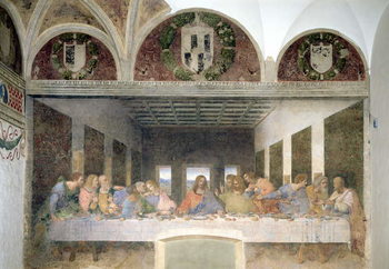 Reprodução do quadro The Last Supper, 1495-97 (fresco)