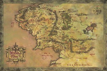 Impressão de arte The Lord of the Rings - Middle Earth