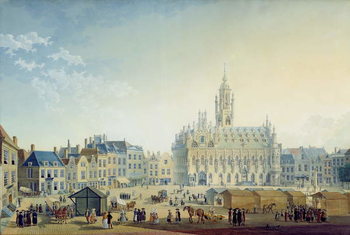 Reprodução do quadro The Main Square, Middelburg, 1812