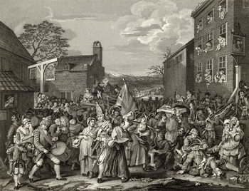 Reprodução do quadro The March to Finchley, engraved by T.E. Nicholson,