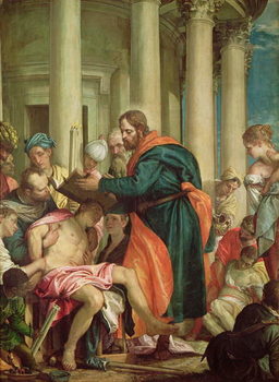 Reprodução do quadro The Miracle of St. Barnabas, c.1566