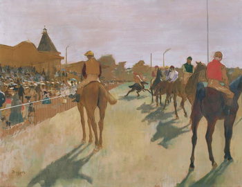 Reprodução do quadro The Parade, or Race Horses in front of the Stands