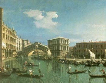 Reprodução do quadro The Rialto Bridge, Venice