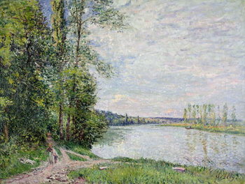 Reprodução do quadro The Riverside Road from Veneux to Thomery, 1880