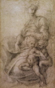 Reprodução do quadro The Virgin and Child with the infant Baptist