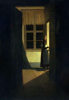Reprodução do quadro The Woman with the Candlestick, 1825