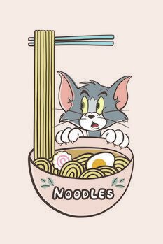 Impressão de arte Tom and Jerry - Noodles