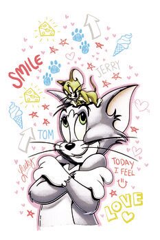 Impressão de arte Tom e Jerry - Best Friends