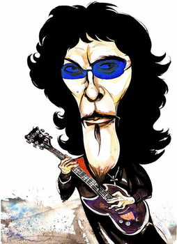 Taidejuliste Tommy Iommi - caricature