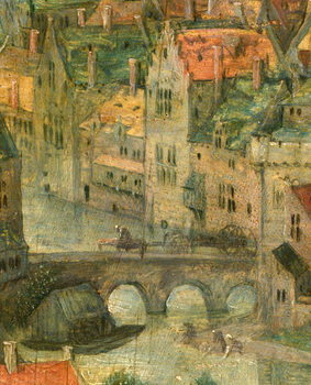 Taidejäljennös Town detail from Tower of Babel, 1563