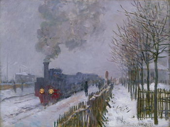 Reprodução do quadro Train in the Snow or The Locomotive, 1875