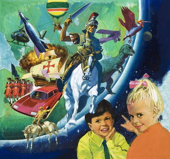 Reprodução do quadro Unidentified annual cover with boy and girl in foreground