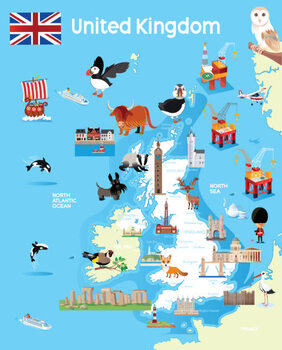 Maps of United Kingdom Posters - United Kingdom Map I240756