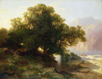 Reprodução do quadro View of Lake Thuner, 1854