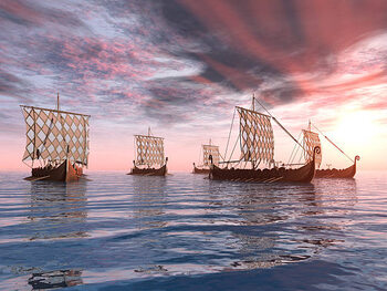 Art Poster Viking Ships