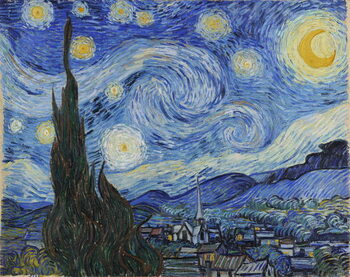 Taidejäljennös Vincent van Gogh - Tähtikirkas yö