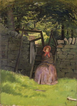 Reprodução do quadro Waiting, 1854
