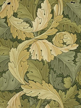 Fine Art Print Wallpaper Design with Acanthus/Woodland colours, 1875