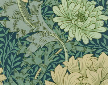 Fine Art Print Wallpaper Sample with Chrysanthemum, 1877