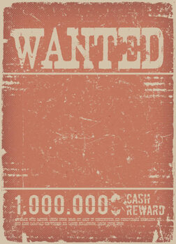 Art Poster Wanted Poster On Red Grunge Background