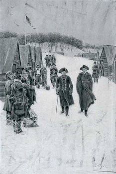 Reprodução do quadro Washington and Steuben at Valley Forge