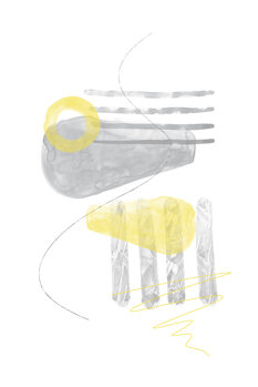 Illustration Watercolor Shapes No. 3 | Illuminating Yellow & Ultimate Grey