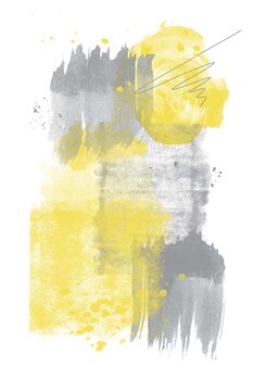 Illustration Watercolor Shapes No. 6 | Illuminating Yellow & Ultimate Grey