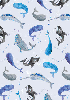 Kuva Watercolour dreamy whales