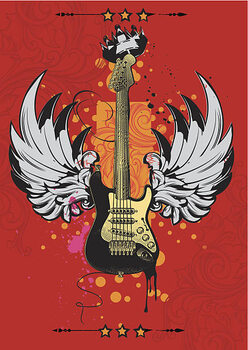 Art Poster Winged guitar poster