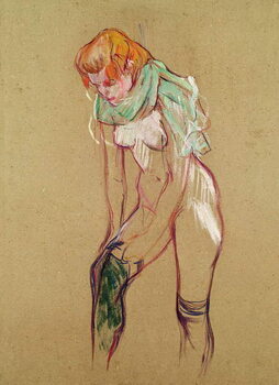 Reprodução do quadro Woman Pulling Up her Stocking, 1894