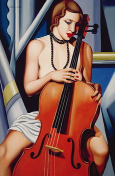 Fine Art Print Woman with Cello