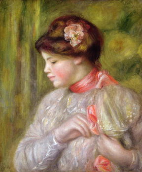 Fine Art Print Young woman adjusting her blouse, 1900