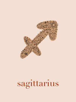 Illustration Zodiac - Saggitarius - Floral Blush