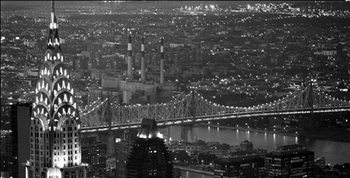 Impressão artística New York - The Chrysler Building and Queensboro bridge