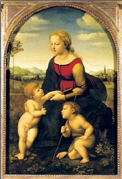 Impressão artística Raphael Sanzio - Madonna And Child With St. John The Baptist, 1507