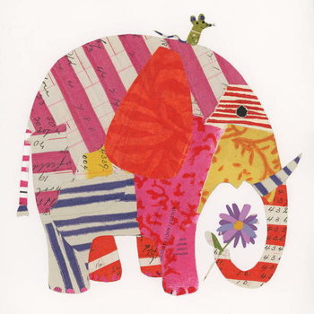 Reprodução do quadro Big Elephant,Little Mouse, 2014,collage