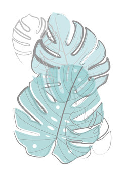 Ilustração Blue Leaves