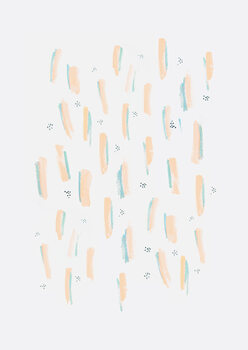 Ilustração Brush strokes peach