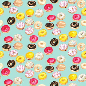 Ilustração Watercolor donuts in mint