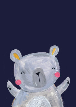 Ilustração Woodland bear on navy