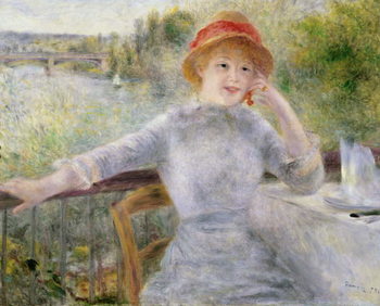 Reprodução do quadro Alphonsine Fournaise (1845-1937) at The Grenouillere, 1879