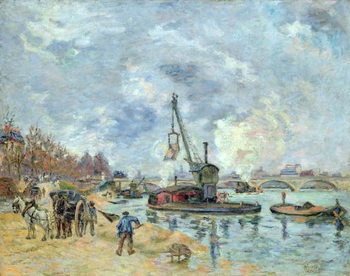 Reprodução do quadro At the Quay de Bercy in Paris, 1874