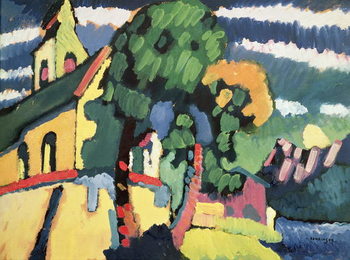 Reprodução do quadro Bavarian Landscape with a Church