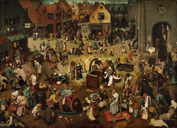 Reprodução do quadro Fight between Carnival and Lent, 1559