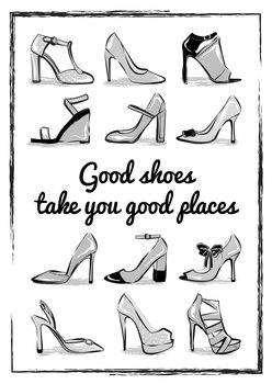 Ilustração Heels Quote