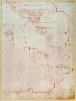 Reprodução do quadro Inv. 1859 6-25-560/2. R. (W.19) Drawing of architectural details
