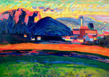 Reprodução do quadro Landscape with Hills, c.1908