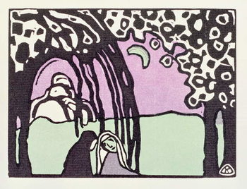 Reprodução do quadro Moonrise, from 'Der Blaue Reiter', 1911