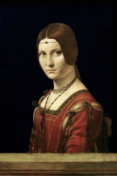 Reprodução do quadro Portrait of a Lady from the Court of Milan, c.1490-95