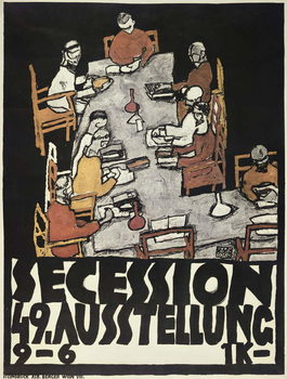Reprodução do quadro Poster for the Vienna Secession, 49th Exhibition, Die Freunde, 1918